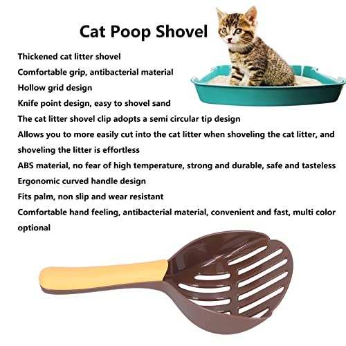 Shanrya Pala para Caca de Gato, Pala Semicircular para para Gatos(Café + Naranja)