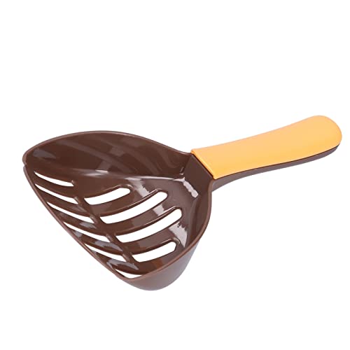 Shanrya Pala para Caca de Gato, Pala Semicircular para para Gatos(Café + Naranja)