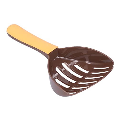 Shanrya Pala para Caca de Gato, Pala Semicircular para para Gatos(Café + Naranja)