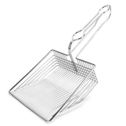 Shanrya Tamiz de arena para gatos, diseño de gancho de pala de arena para animales de compañía, impermeable, para limpiar las bandejas de arena para animales de compañía