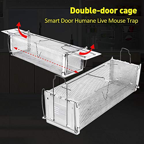 SHANYUR Puerta Inteligente Jaula De Trampa De Metal Automática Trampa para El Hogar Caja De Hámster Control De Roedores Ratón Humano Jaula De Ratas Cebo Control De Roedores En Vivo