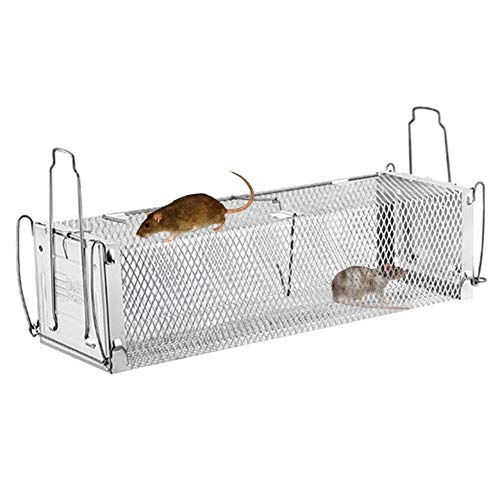 SHANYUR Puerta Inteligente Jaula De Trampa De Metal Automática Trampa para El Hogar Caja De Hámster Control De Roedores Ratón Humano Jaula De Ratas Cebo Control De Roedores En Vivo