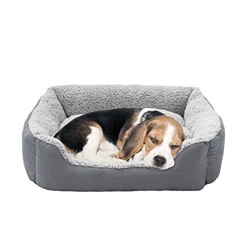 SHENGYAO Cama para Perros Grandes, medianos, pequeños, Perros y Gatos, Camas Suaves de Felpa para Mascotas para Dormir y esteras para Perros antiansiedad, Perrera,Blue-58x48x16cm