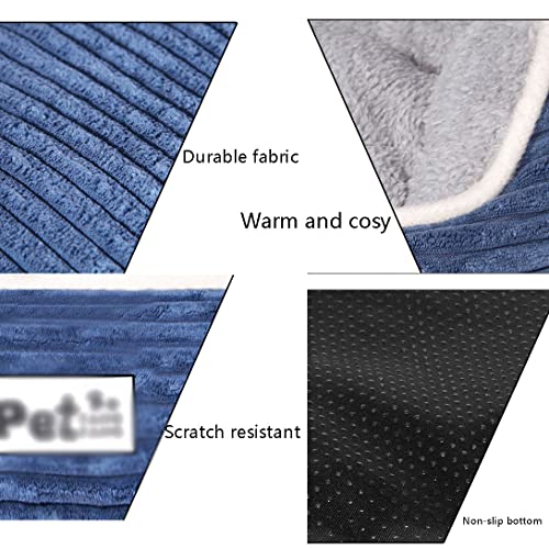 SHENGYAO Sofá Cama para Mascotas, calmante, cálido, para Gatos, Perros, Cama, Abrazo, Perrera, Almohada, Alfombrilla, cojín para Perros, cajón, sueño Mejorado,Blue-70 * 60 * 20cm