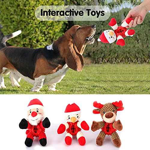 SHINROAD Juguete chirriante para perro, Navidad, reno, muñeco de nieve, juguete para masticar, juguete para dentición, juguete para perros medianos y grandes, entrenamiento muñeco de nieve