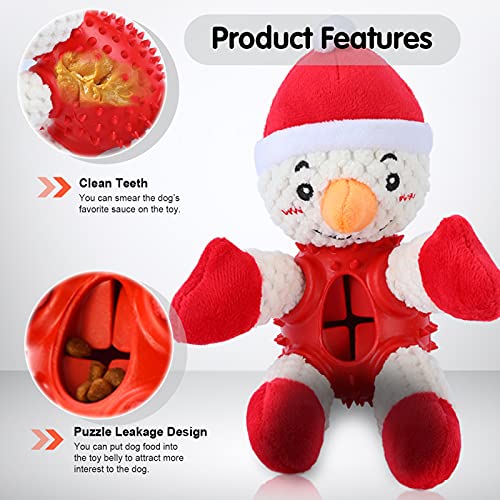 SHINROAD Juguete chirriante para perro, Navidad, reno, muñeco de nieve, juguete para masticar, juguete para dentición, juguete para perros medianos y grandes, entrenamiento muñeco de nieve