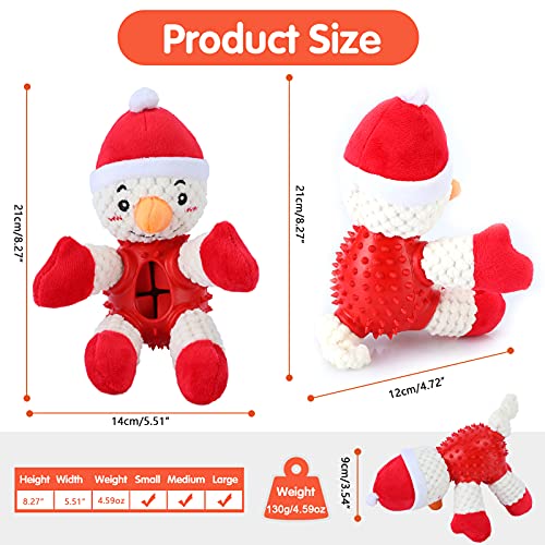 SHINROAD Juguete chirriante para perro, Navidad, reno, muñeco de nieve, juguete para masticar, juguete para dentición, juguete para perros medianos y grandes, entrenamiento muñeco de nieve