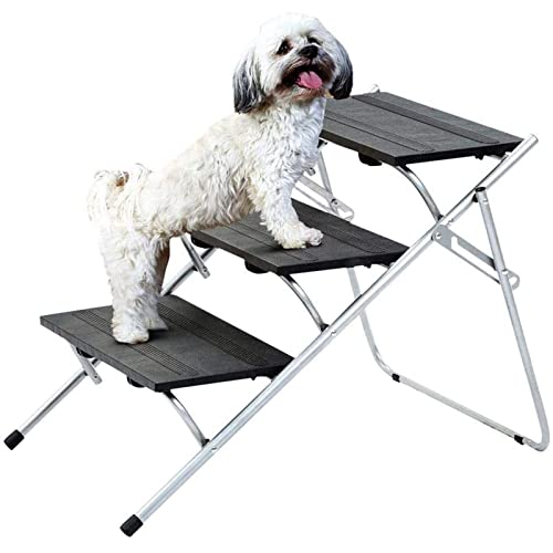SHKY Escalera de Escalada para Mascotas de 3 peldaños, peldaños y rampa Convertibles para Perros, escaleras Plegables para Perros, para Perros pequeños y Gatos, para Camas Altas, Coche, sofá