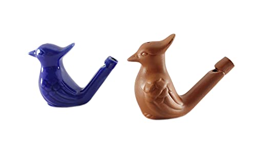 SHREE GANESH ENTERPRISES Juguete musical hecho a mano con dos arcillas y cerámica para pájaros – Silbato de pájaro de terracota Llena el agua y sopla el pájaro para diferentes sonidos