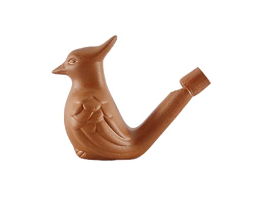 SHREE GANESH ENTERPRISES Juguete musical hecho a mano con dos arcillas y cerámica para pájaros – Silbato de pájaro de terracota Llena el agua y sopla el pájaro para diferentes sonidos