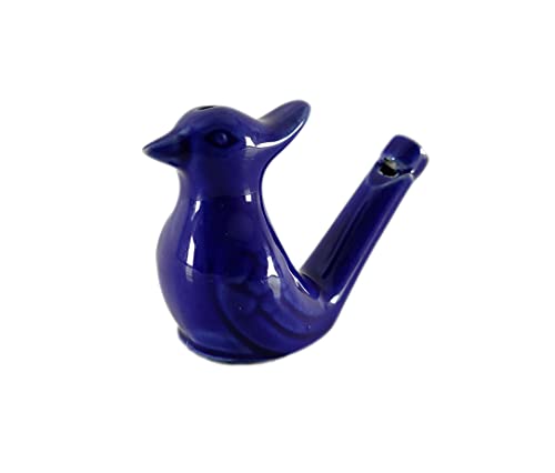 SHREE GANESH ENTERPRISES Juguete musical hecho a mano indio – 2 piezas de cerámica de loro y pájaro silbato de agua figurativo – Llena el agua y sopla el pájaro para diferentes sonidos