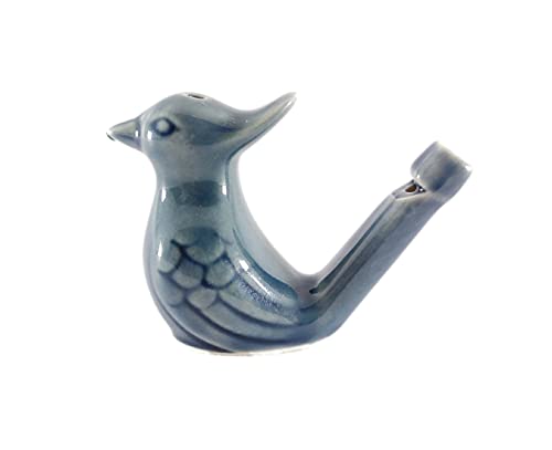 SHREE GANESH ENTERPRISES Silbato de agua de cerámica en forma de pájaro - Juguete hecho a mano indio - Silbato figurativo animal juguete instrumental - Pájaro de terracota