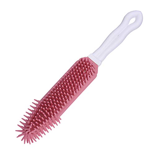 SHUAZI Depilación Columna de Gel de sílice Suave Cepillo Adhesivo Masaje Perros y Gatos   Herramienta para el Cabello Baño Champú y eliminación Sucio, Rojo
