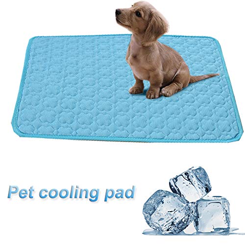 Shujin Alfombrilla de refrigeración para perros y gatos para verano, autoenfriante, lavable, impermeable, antideslizante, suave, cama de refrigeración (azul, XS (40 x 30 cm)