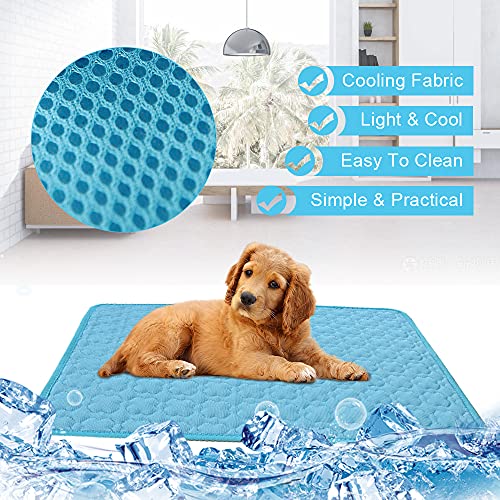 Shujin Alfombrilla de refrigeración para perros y gatos para verano, autoenfriante, lavable, impermeable, antideslizante, suave, cama de refrigeración (azul, XS (40 x 30 cm)