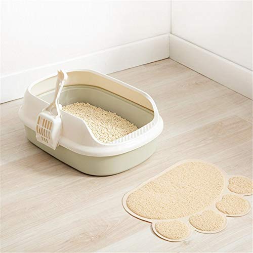 shuxuanltd Alfombra Gatos Arenero Alfombra Perro Comedero Alfombra de Comida para Gatos Alfombra de alimentación Antideslizante para Gatos Cream Colored,45 * 60cm