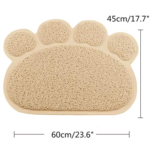 shuxuanltd Alfombra Gatos Arenero Alfombra Perro Comedero Alfombra de Comida para Gatos Alfombra de alimentación Antideslizante para Gatos Cream Colored,45 * 60cm