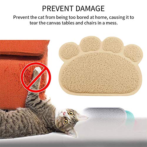shuxuanltd Alfombra Gatos Arenero Alfombra Perro Comedero Alfombra de Comida para Gatos Alfombra de alimentación Antideslizante para Gatos Cream Colored,45 * 60cm