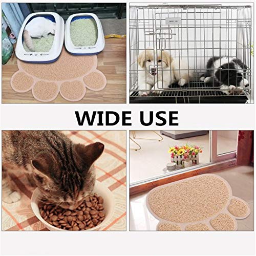 shuxuanltd Alfombra Gatos Arenero Alfombra Perro Comedero Alfombra de Comida para Gatos Alfombra de alimentación Antideslizante para Gatos Cream Colored,45 * 60cm