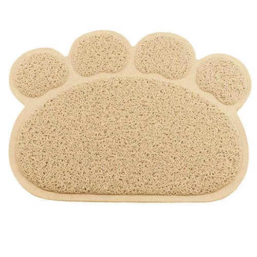 shuxuanltd Alfombra Gatos Arenero Alfombra Perro Comedero Alfombra de Comida para Gatos Alfombra de alimentación Antideslizante para Gatos Cream Colored,45 * 60cm