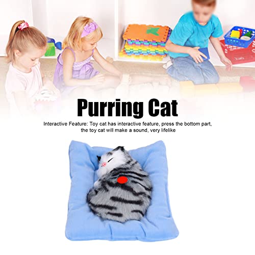 Sicerk Gatos del Juguete, Juguete Relajante Realista Cómodo Interactivo del Gato el Dormir para la Decoración Casera(Gato Gris carbón Activado)