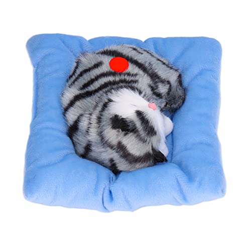 Sicerk Gatos del Juguete, Juguete Relajante Realista Cómodo Interactivo del Gato el Dormir para la Decoración Casera(Gato Gris carbón Activado)