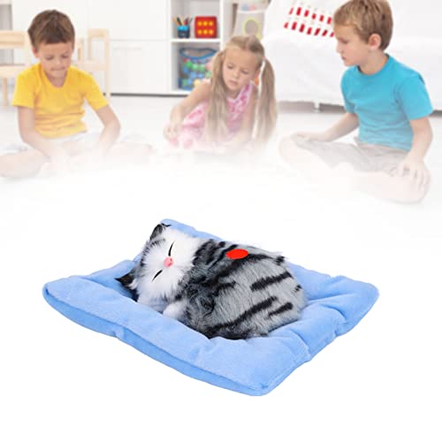 Sicerk Gatos del Juguete, Juguete Relajante Realista Cómodo Interactivo del Gato el Dormir para la Decoración Casera(Gato Gris carbón Activado)