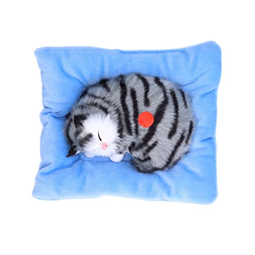 Sicerk Gatos del Juguete, Juguete Relajante Realista Cómodo Interactivo del Gato el Dormir para la Decoración Casera(Gato Gris carbón Activado)