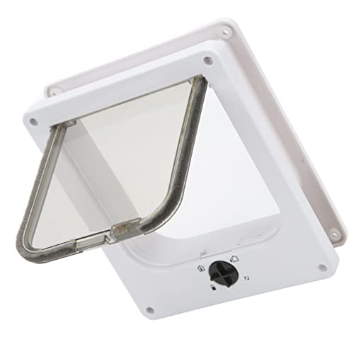 Sicerk Puerta para Gatos, Puerta Interior Exterior para Gatos Control de Interruptor Giratorio Resistente a la Intemperie 4 Modos Reduce el Ruido para Mascotas Código M