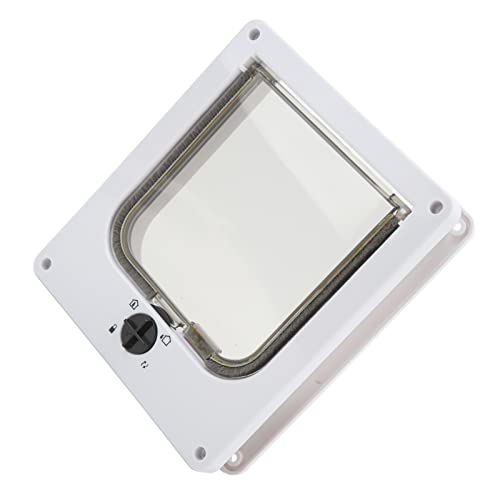 Sicerk Puerta para Gatos, Puerta Interior Exterior para Gatos Control de Interruptor Giratorio Resistente a la Intemperie 4 Modos Reduce el Ruido para Mascotas Código M