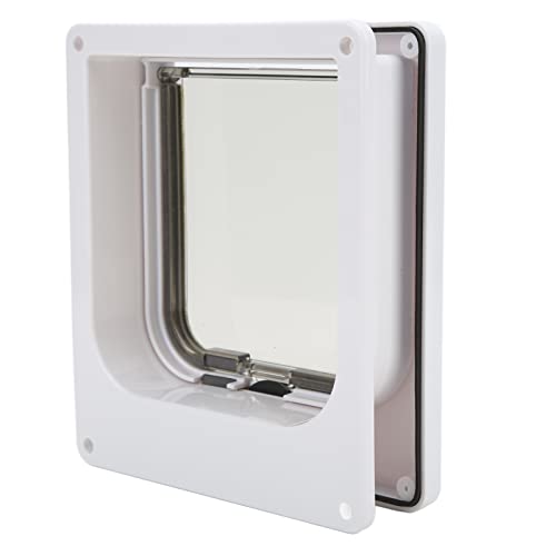 Sicerk Puerta para Gatos, Puerta Interior Exterior para Gatos Control de Interruptor Giratorio Resistente a la Intemperie 4 Modos Reduce el Ruido para Mascotas Código M