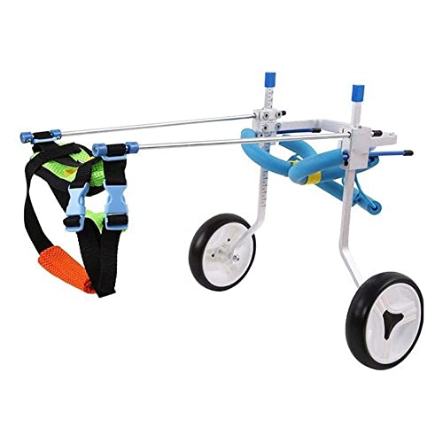 Silla de ruedas para mascotas, carrito de silla de ruedas ajustable para perros Paseo asistido por mascotas para patas traseras de perros discapacitados Paseo para perros pequeños y medianos Gatos/cac