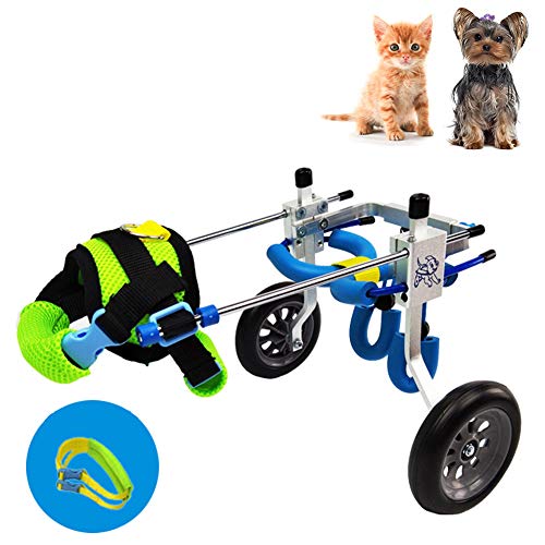 Silla de Ruedas para Perros Gatos Conejo, Wheelchair para Artritis Rehabilitación, Rehabilitación Postoperatoria, Patas Lesionada, Mascotas Viejas/Discapacitadas/Discapacitadas, 1.5~16 KG