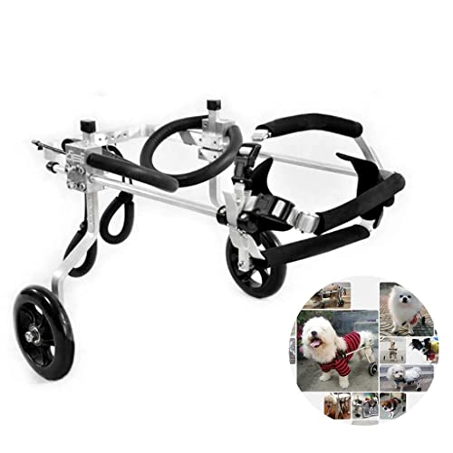 Silla de Ruedas para Perros y Mascotas, Silla de Ruedas para Perros, 2 Ruedas de Acero Inoxidable, aprobada por Veterinarios, Silla de Ruedas para Patas traseras, para Mascotas/Gatos, Silla de Ruedas
