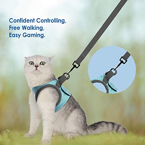 Simpeak Arnés para Gatos, arnés para Gatos con Correa a Prueba de Escape, arnés para Gatos arnés para Cachorros Suave, pequeño, Verde