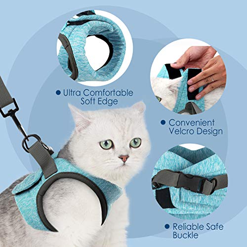 Simpeak Arnés para Gatos, arnés para Gatos con Correa a Prueba de Escape, arnés para Gatos arnés para Cachorros Suave, pequeño, Verde