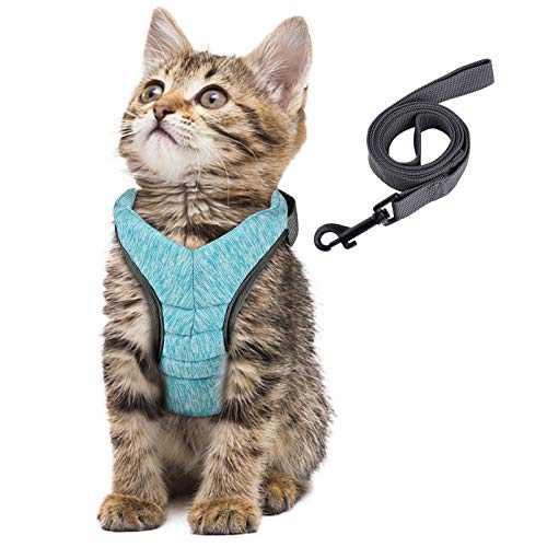 Simpeak Arnés para Gatos, arnés para Gatos con Correa a Prueba de Escape, arnés para Gatos arnés para Cachorros Suave, pequeño, Verde