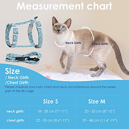 Simpeak ArnéS para Gatos con Correa, Arneses Redondos Ajustables Ultraligeros, CordóN De LiberacióN RáPida para Perros, Gatos, Collar De Lazo con Campanas