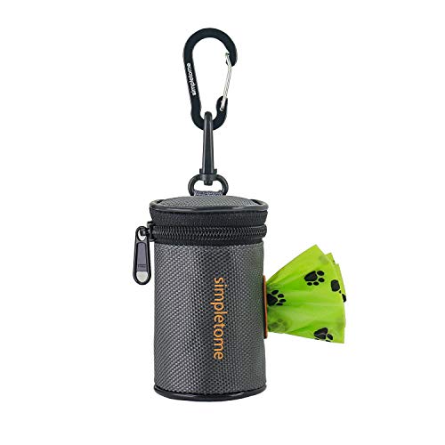 simpletome Dispensador de Bolsas para Perros para Correa Impermeable 1680D Oxford Cremallera YKK (Gris)