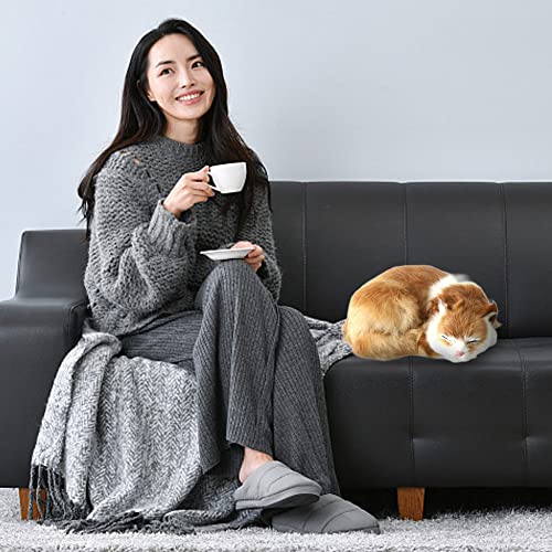Simulación Durmiente Gato Juguete Realista Durmiente Gato Simulado Cuero Artificial Respiración Mullida Gato Fotografía Punta