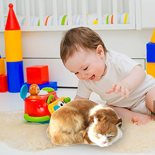 Simulación Durmiente Gato Juguete Realista Durmiente Gato Simulado Cuero Artificial Respiración Mullida Gato Fotografía Punta