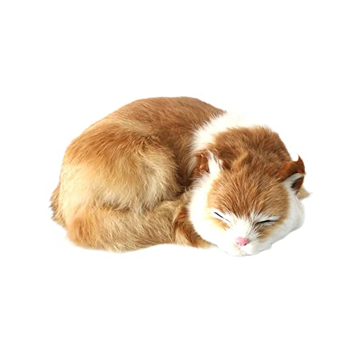 Simulación Durmiente Gato Juguete Realista Durmiente Gato Simulado Cuero Artificial Respiración Mullida Gato Fotografía Punta
