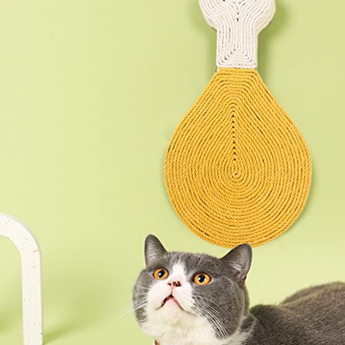 Sisal Cuerda Gato Rasguño Estera: en Forma de Palillo en Forma de Gato Horizontal Piso de Rascado Alfombra Protege Alfombras Sofas Cat Scratcher Mat ( Amarillo )