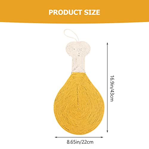 Sisal Cuerda Gato Rasguño Estera: en Forma de Palillo en Forma de Gato Horizontal Piso de Rascado Alfombra Protege Alfombras Sofas Cat Scratcher Mat ( Amarillo )