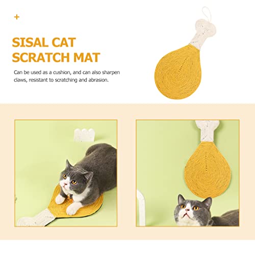 Sisal Cuerda Gato Rasguño Estera: en Forma de Palillo en Forma de Gato Horizontal Piso de Rascado Alfombra Protege Alfombras Sofas Cat Scratcher Mat ( Amarillo )