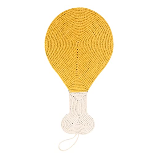 Sisal Cuerda Gato Rasguño Estera: en Forma de Palillo en Forma de Gato Horizontal Piso de Rascado Alfombra Protege Alfombras Sofas Cat Scratcher Mat ( Amarillo )