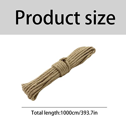 Sisal Natural Cuerda Sisal 6mm - Cuerda para Gatos Adecuada para Rascador para Gatos, para Gatos, También Apto para Jardin, Jardineria y DIY, Accesorio para Gatos (10 metros, 2 rollos)