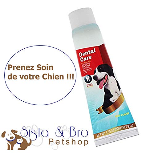 Sista & Bro Petshop Pasta de Dientes para Perros - Paté masticable para Perros - Elimina el sarro y la Placa Dental - El Cuidado Dental preserva el Buen Aliento de su Mascota