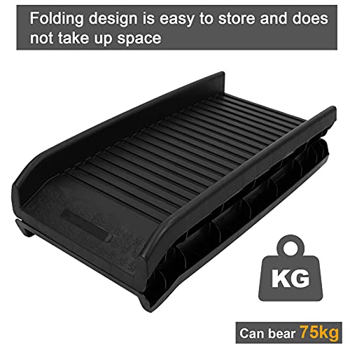 SIVEIS Rampa Plegable de Plástico para Perros y Funda para Maletero de Coche para Perros - para Viajes en Coche de Perros y Gatos - Rampa Ligero y Resistente, Universal para SUV Camión, Negro