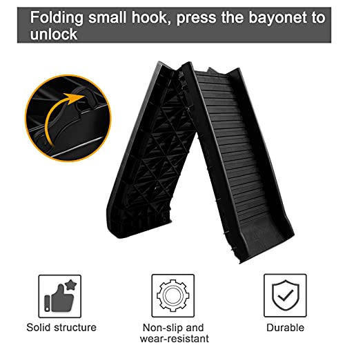 SIVEIS Rampa Plegable de Plástico para Perros y Funda para Maletero de Coche para Perros - para Viajes en Coche de Perros y Gatos - Rampa Ligero y Resistente, Universal para SUV Camión, Negro